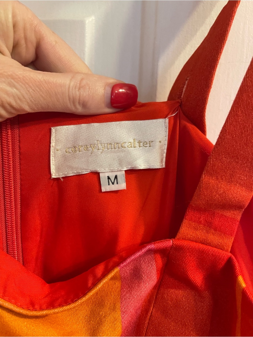 Anthropologie Corey Lynn Calter Orange & Red Plaid Wide-Leg Jumpsuit-NWOT - Picture 5 of 5